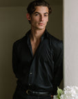 Shirt - Cotton Twill - Black Giabe