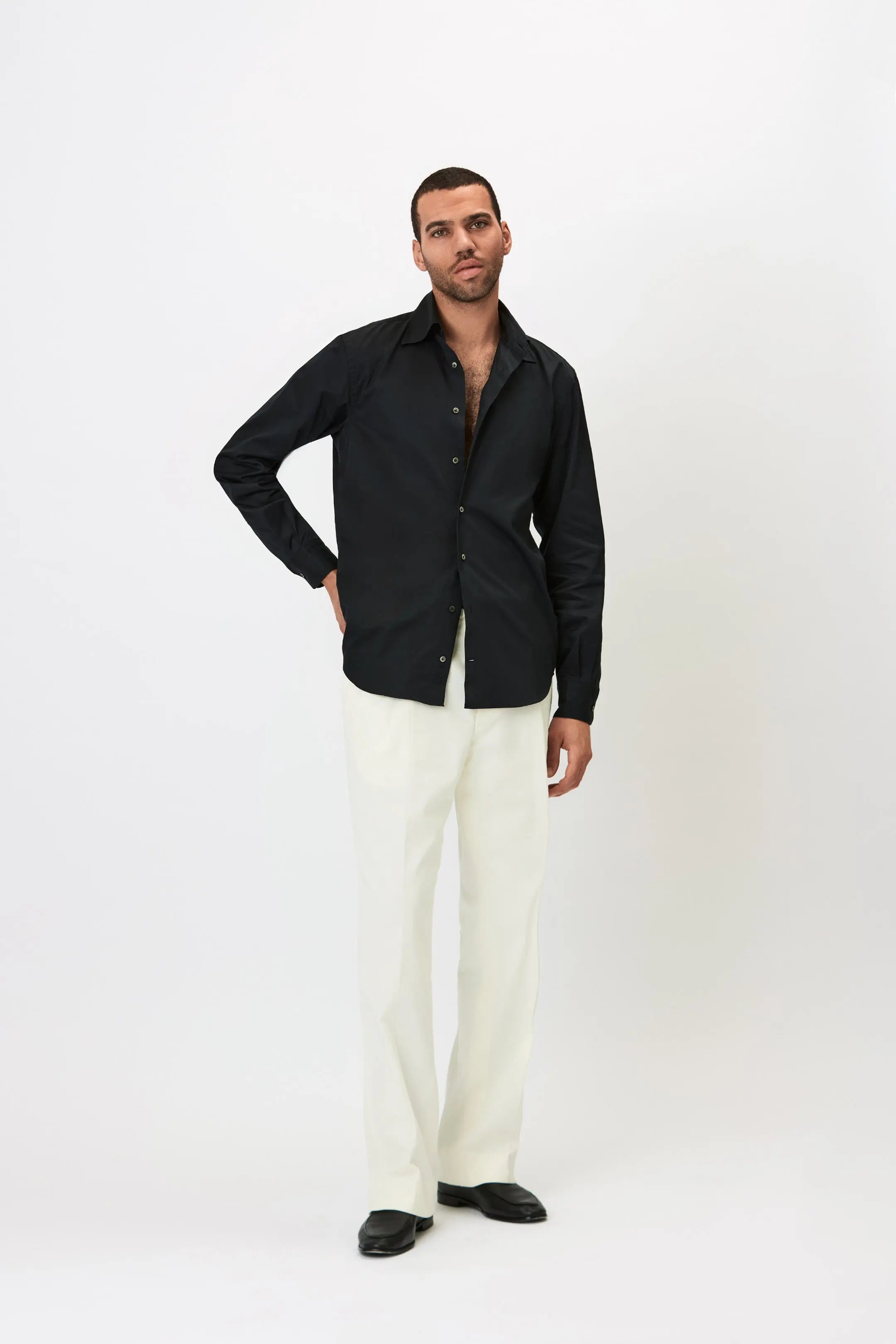 Shirt - Cotton Twill - Black Giabe