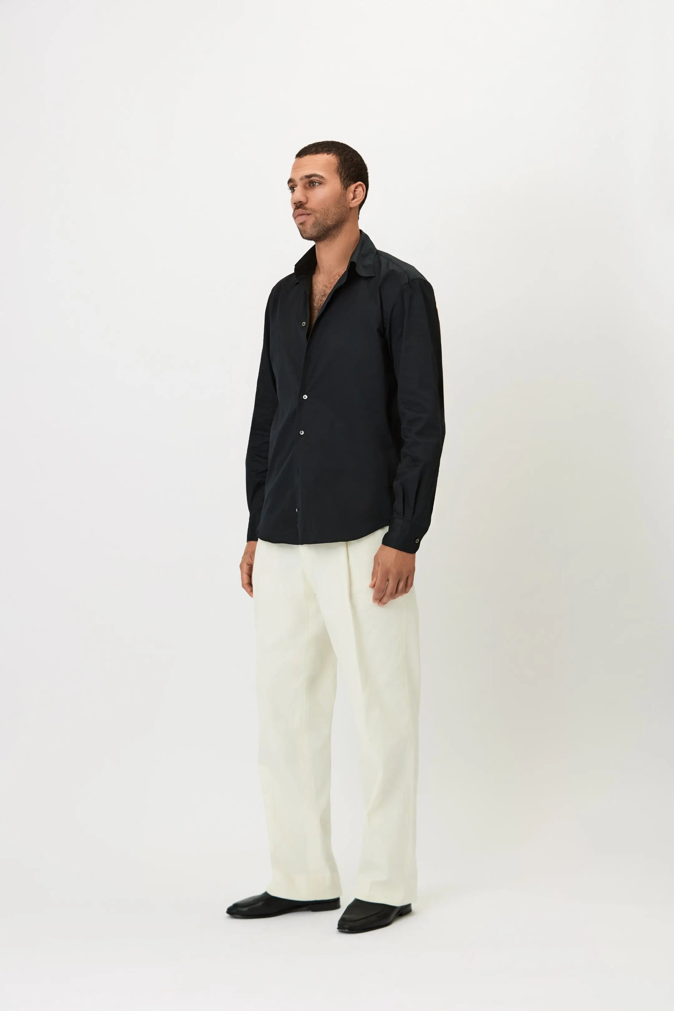 Shirt - Cotton Twill - Black Giabe