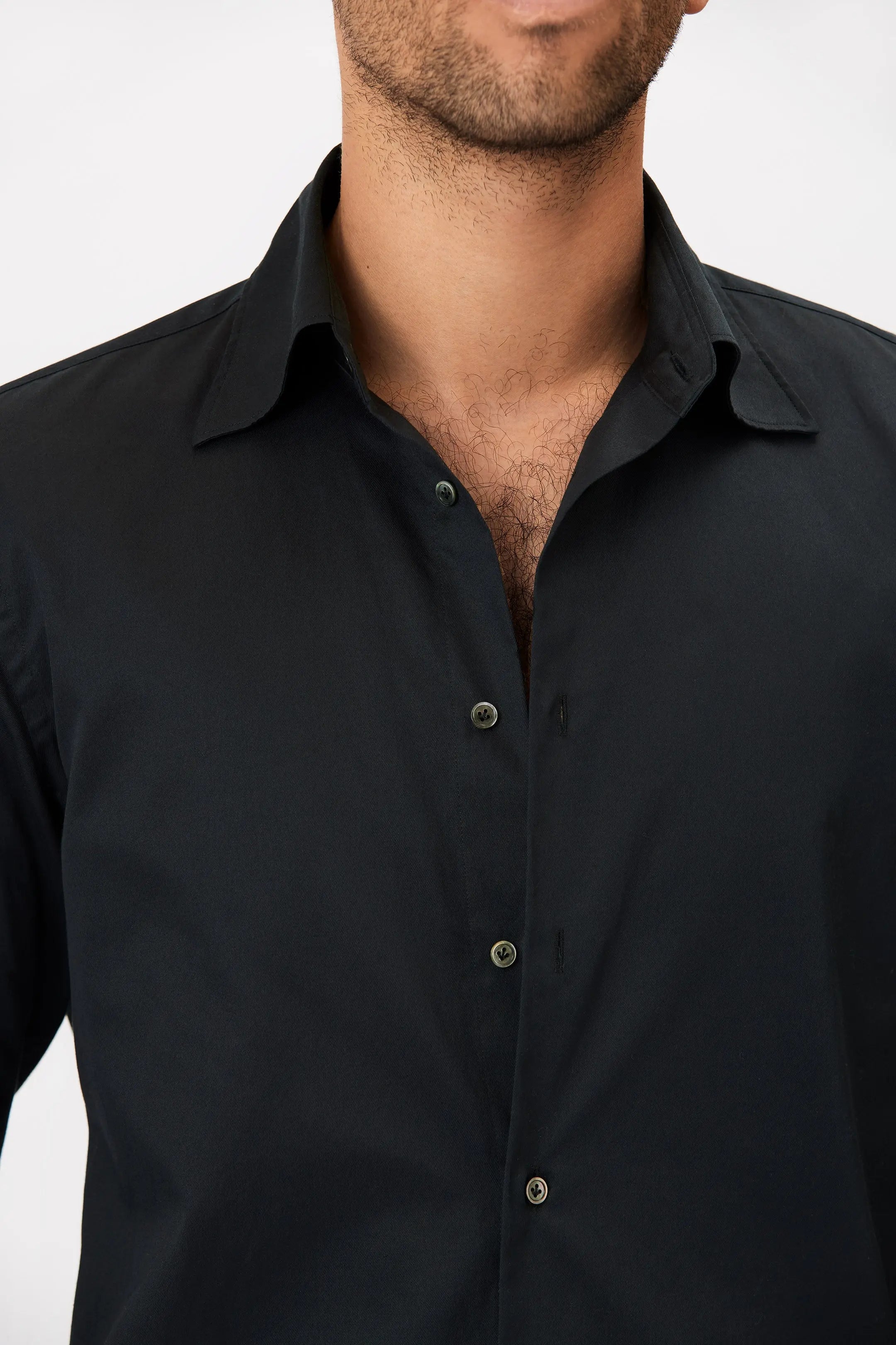Shirt - Cotton Twill - Black Giabe