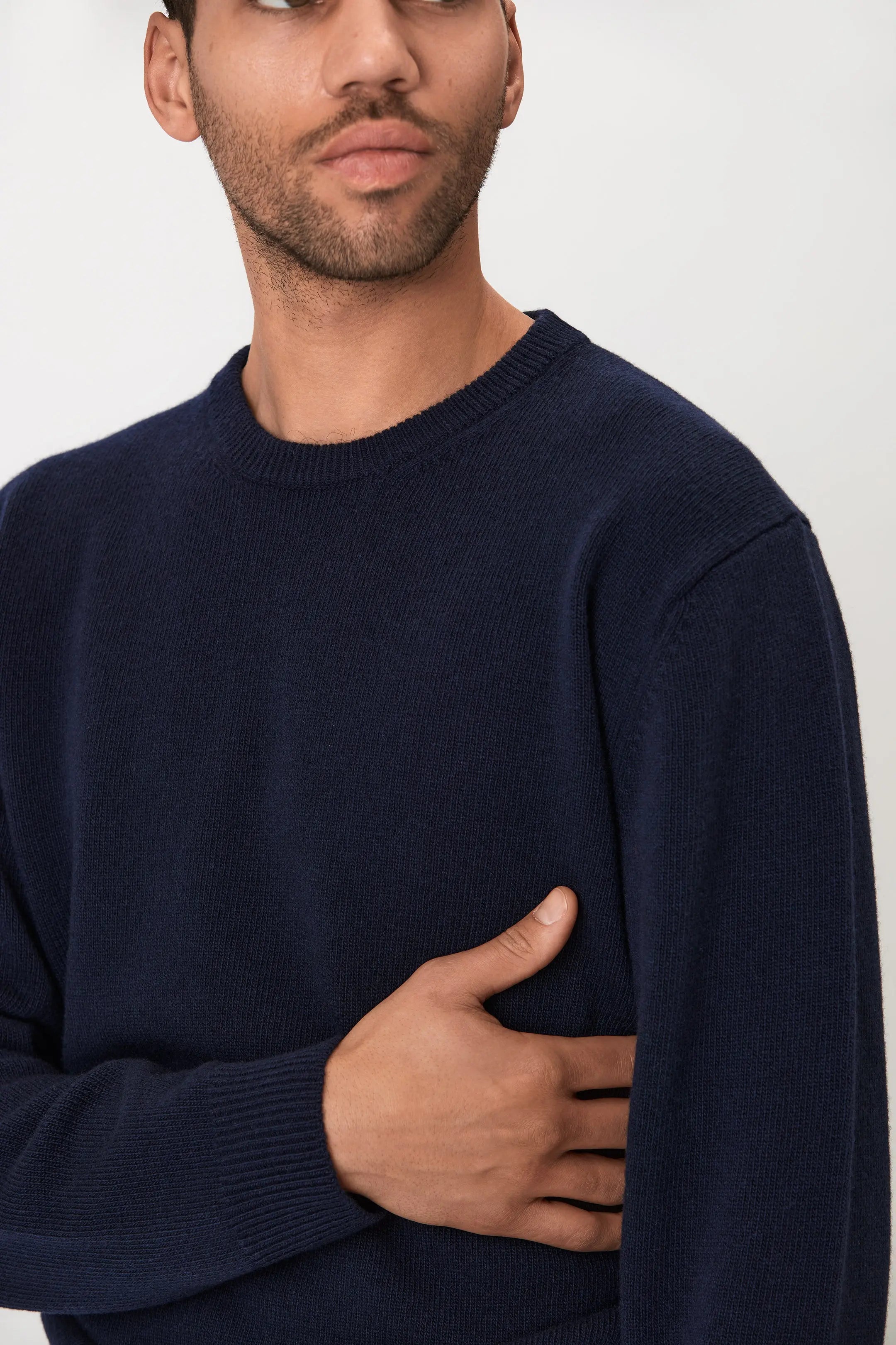 Crew Neck - Wool - Navy Giabe