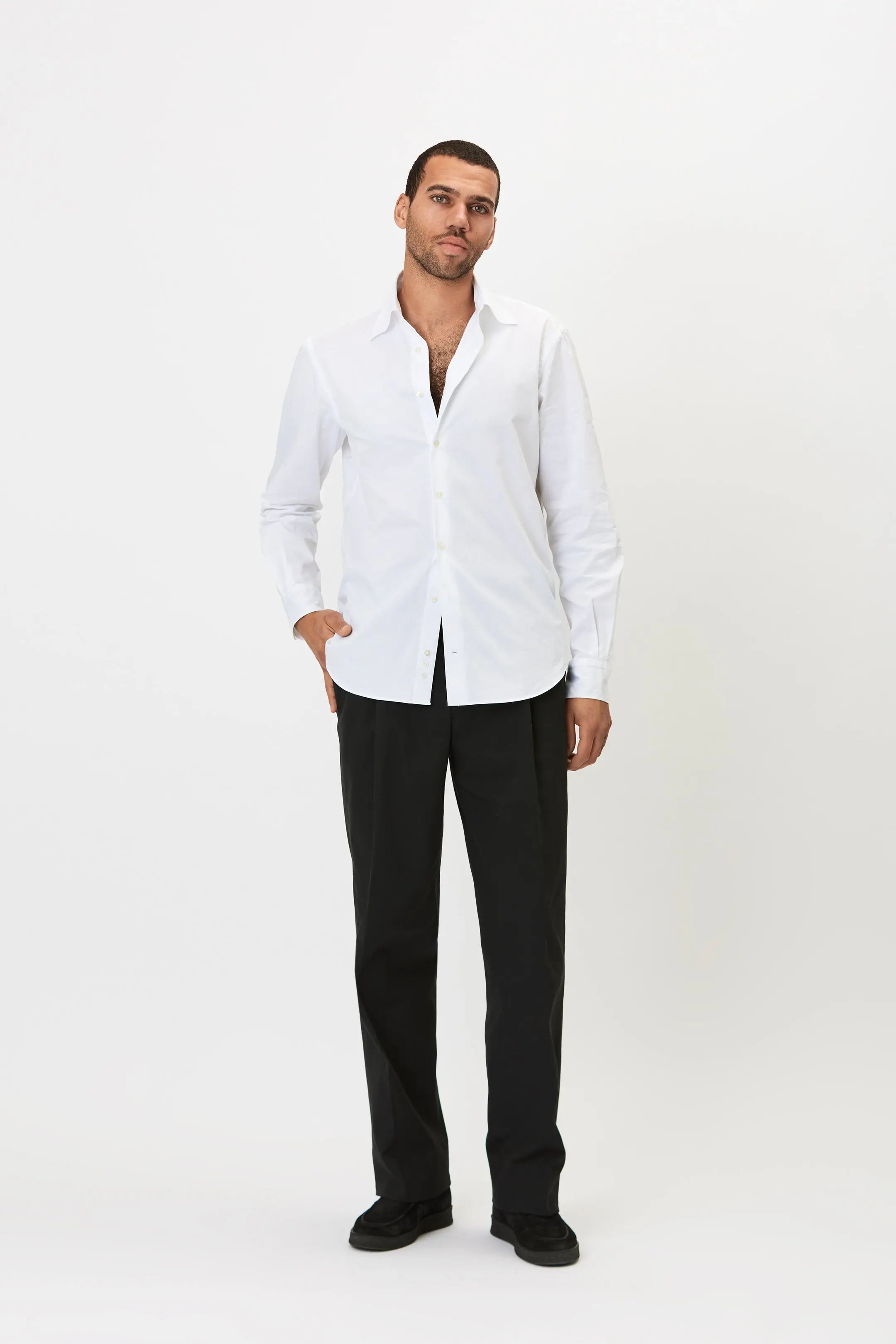 Shirt - Cotton Twill - White Giabe