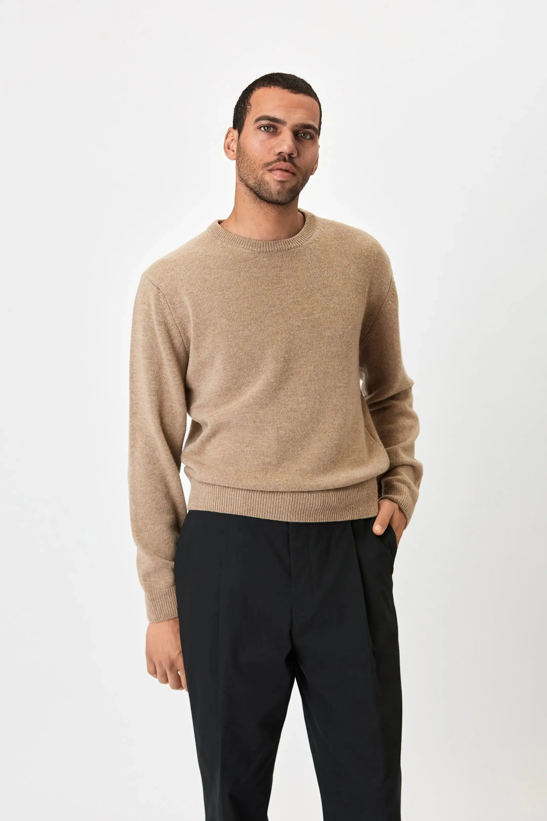 Crew Neck - Wool - Beige Giabe