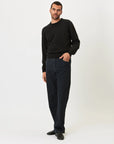 Crew Neck - Wool - Black Giabe