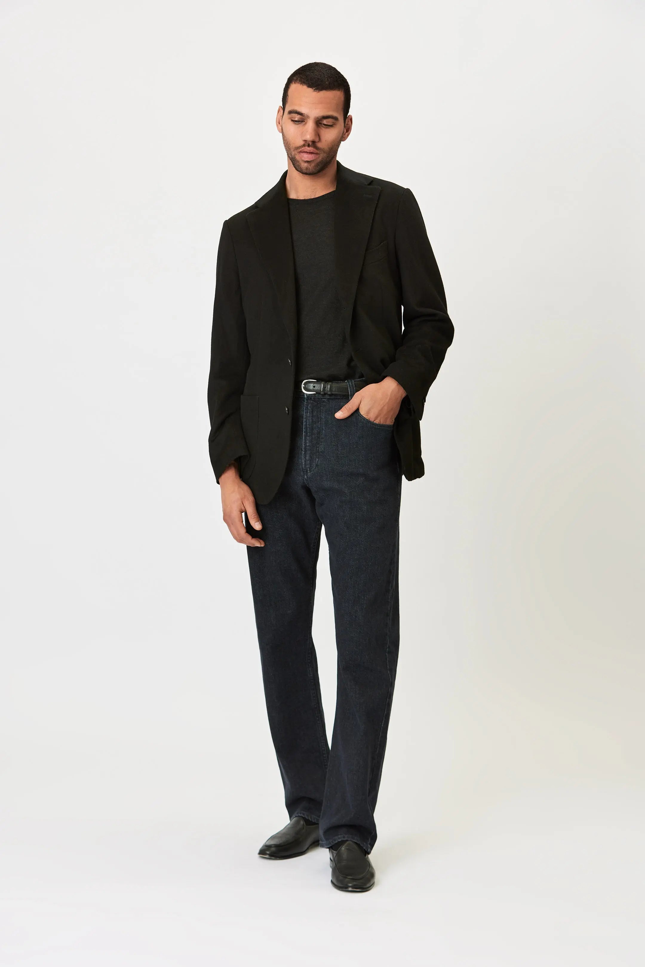 Jacket - Brushed Wool - Black Giabe
