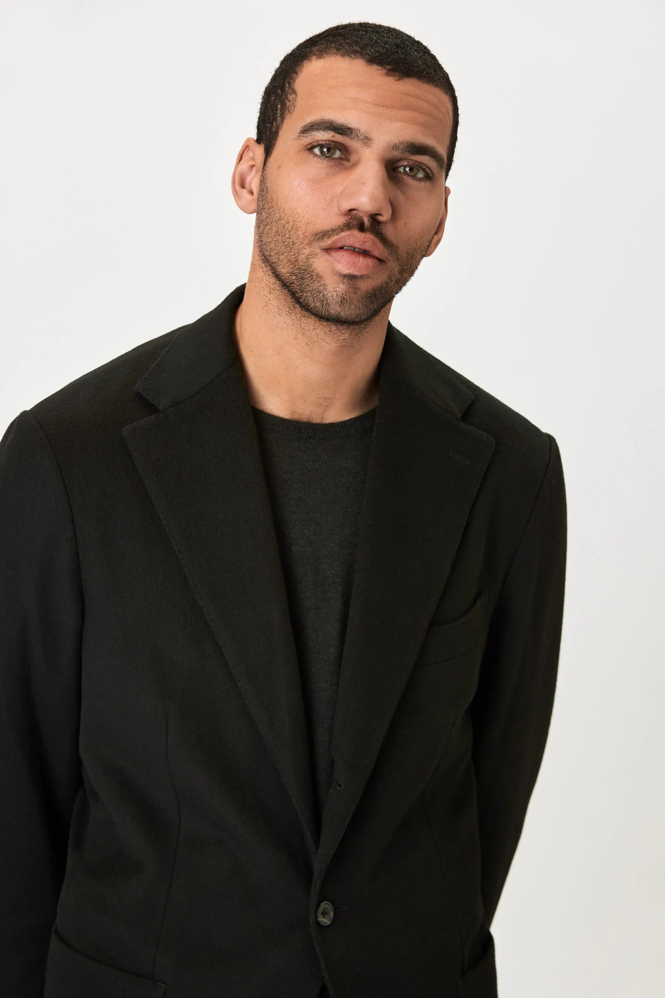 Jacket - Brushed Wool - Black Giabe