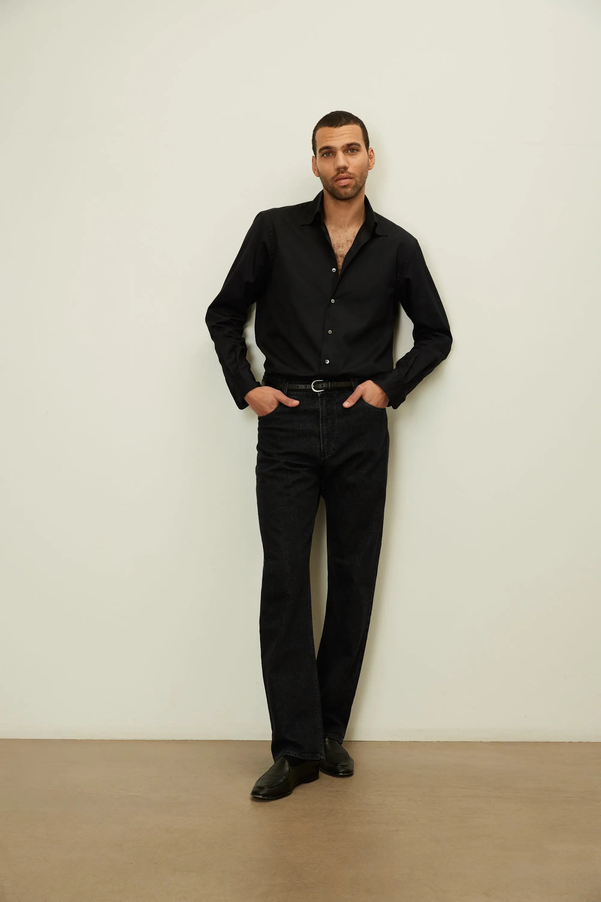 Shirt - Cotton Twill - Black Giabe