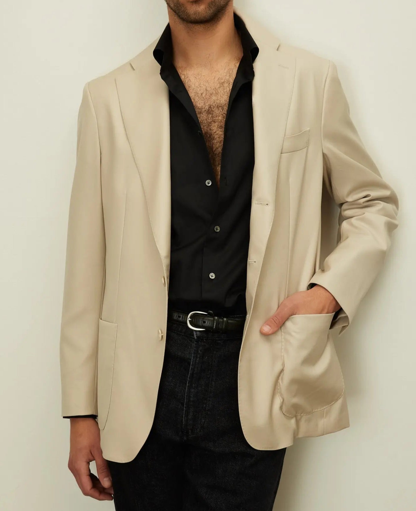 01 - Suit Jacket - Cream Giabe