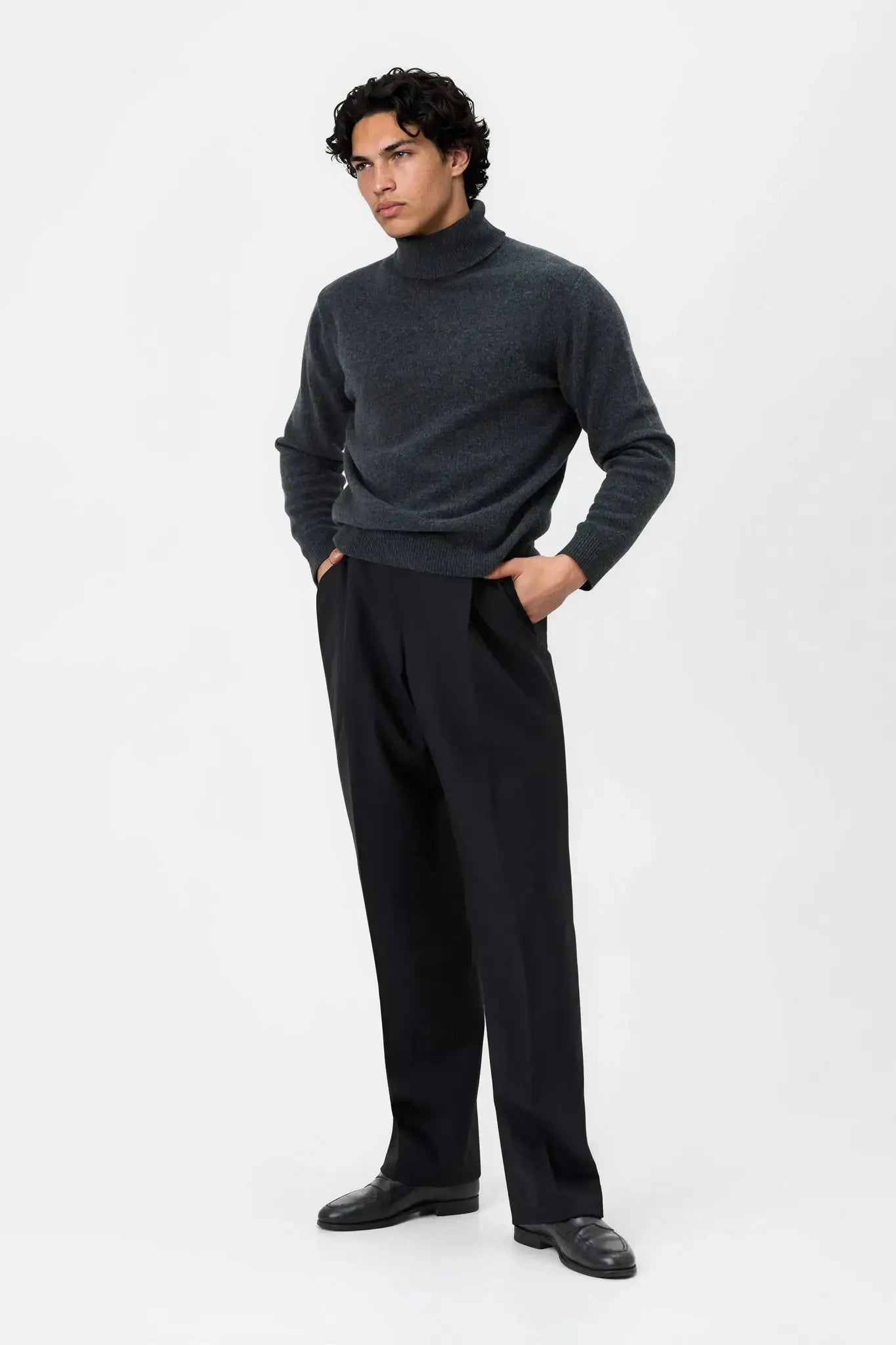 03 - Roll Neck - Wool - Dark Grey Giabe