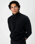 03 - Roll Neck - Wool - Black Giabe