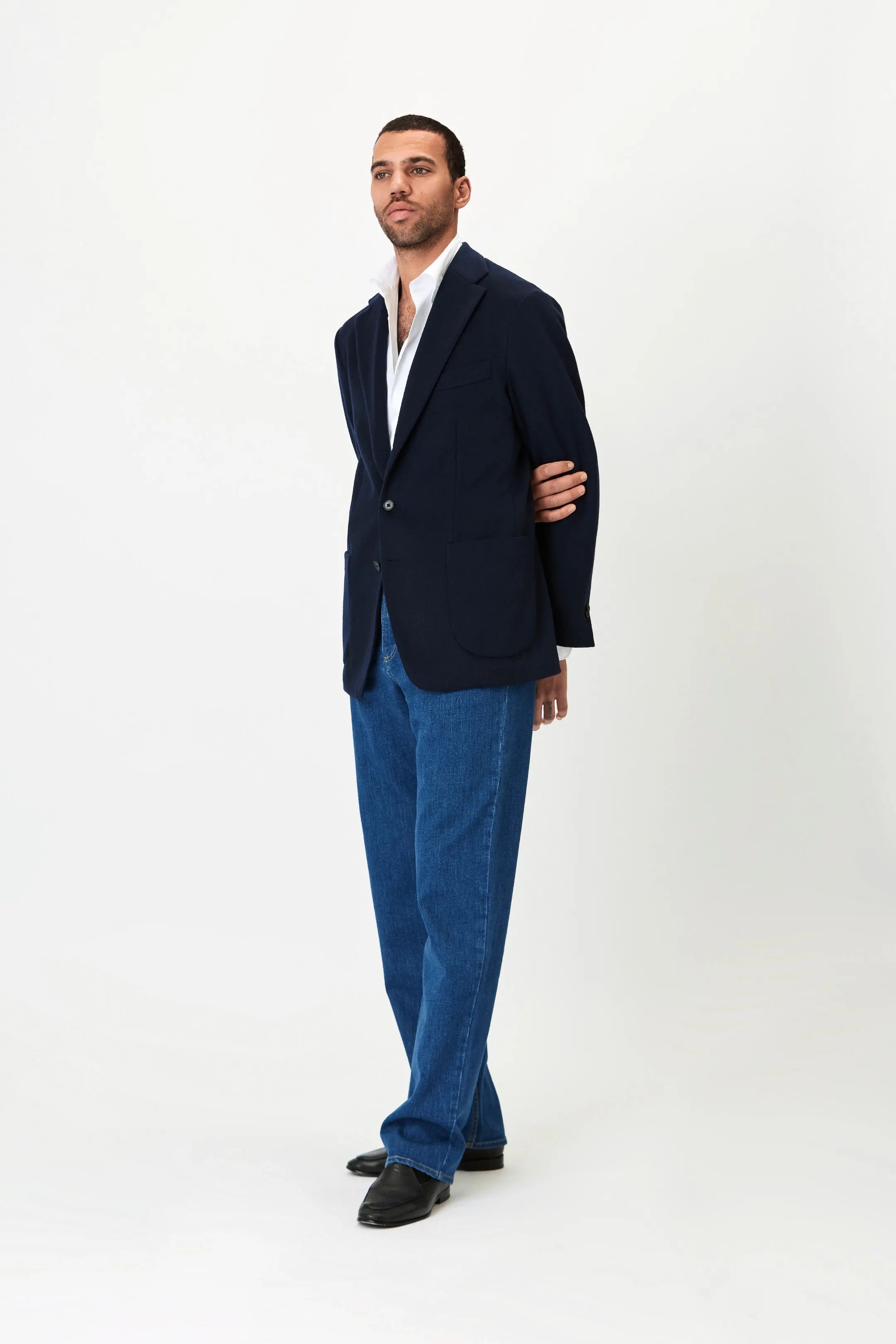 Jacket - Wool/Cashmere - Navy Giabe