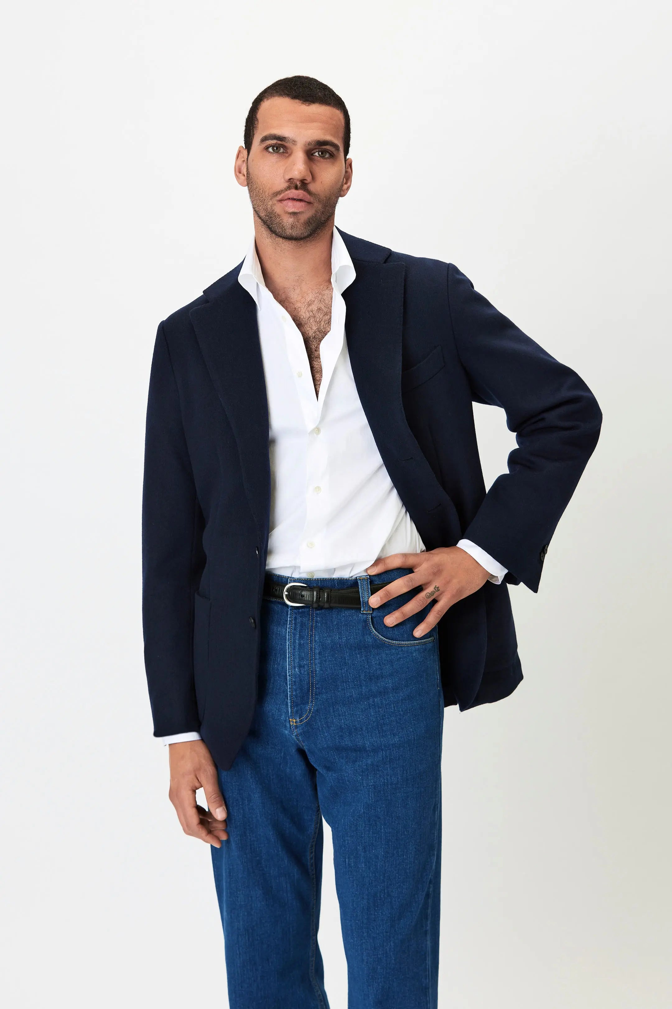 Jacket - Wool/Cashmere - Navy Giabe