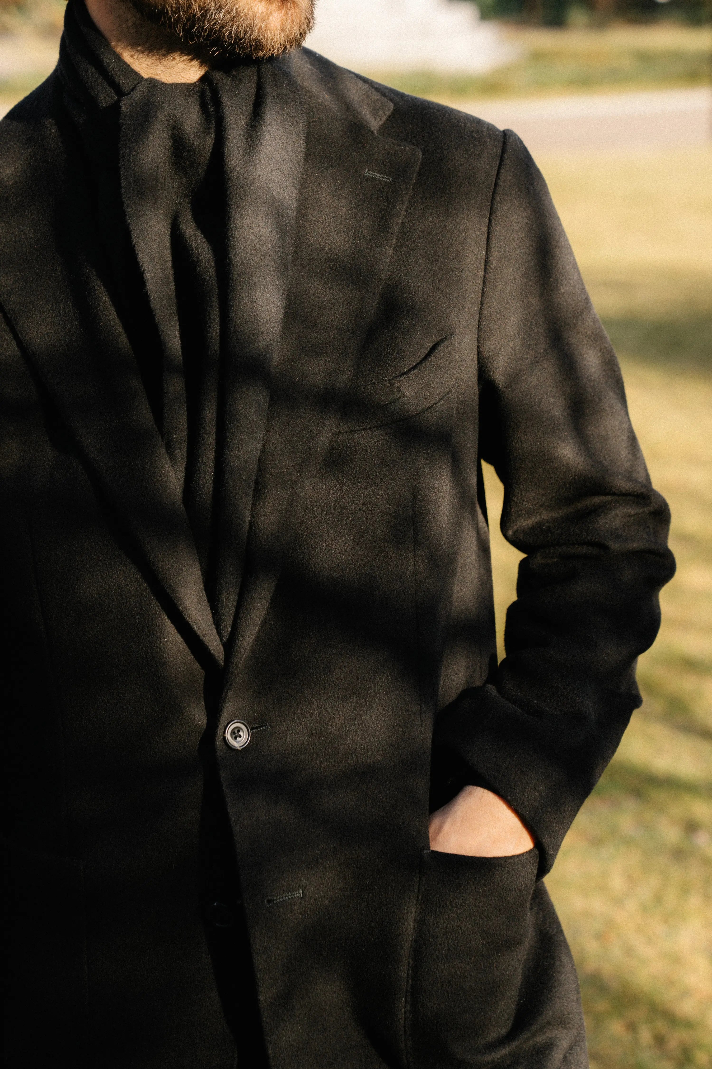 Jacket - Brushed Wool - Black Giabe