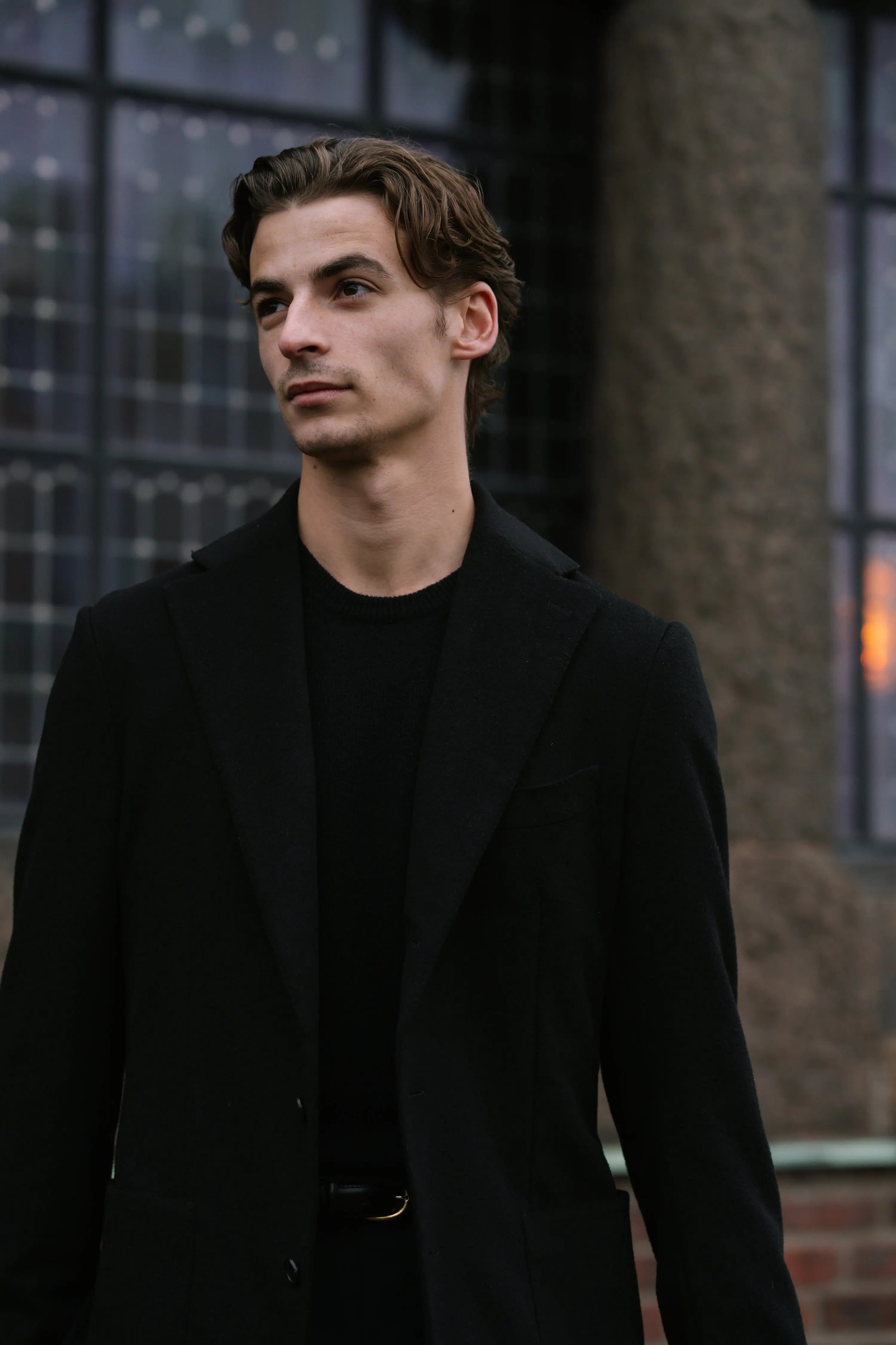Jacket - Brushed Wool - Black Giabe