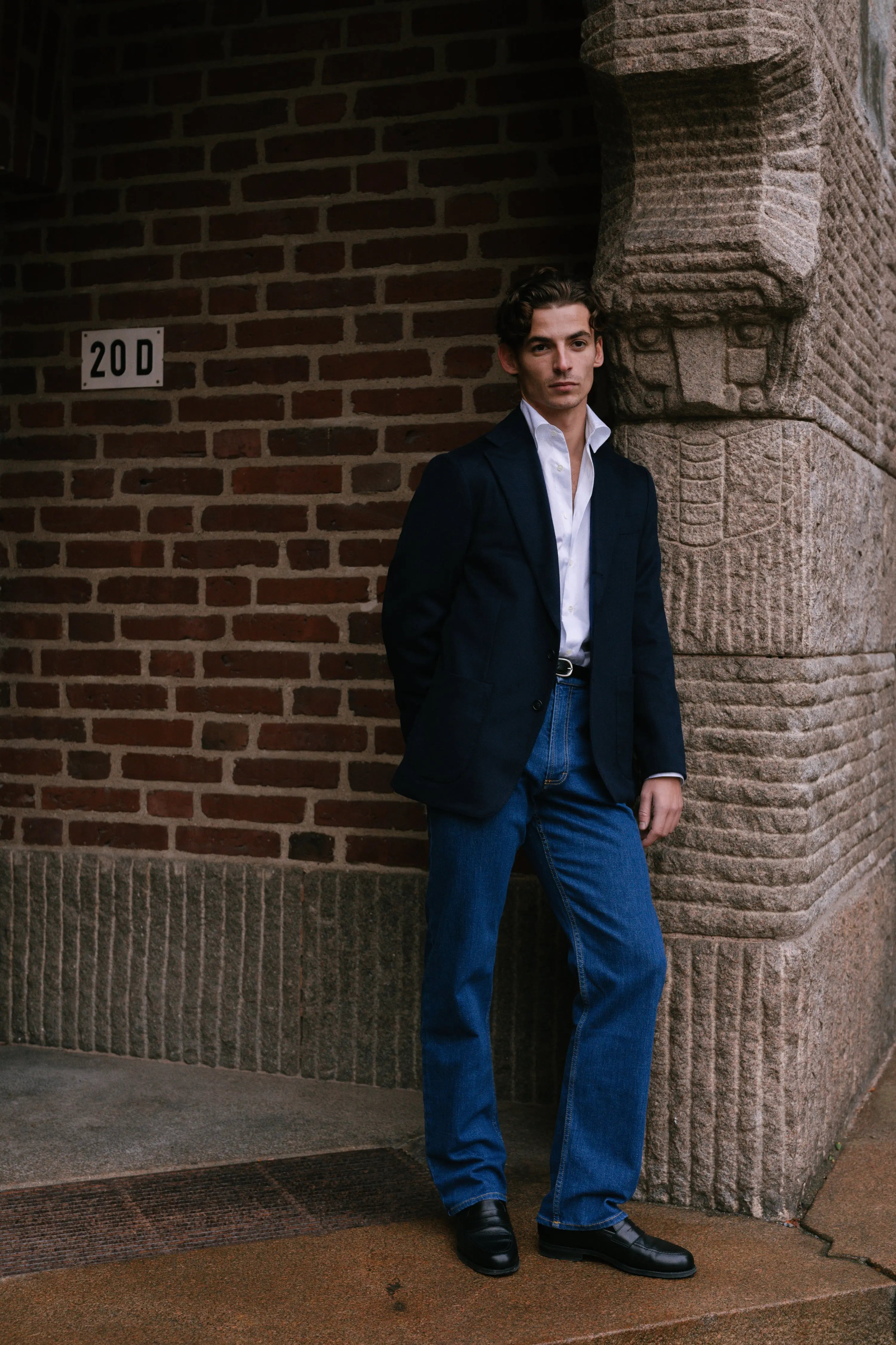 Jacket - Wool/Cashmere - Navy Giabe