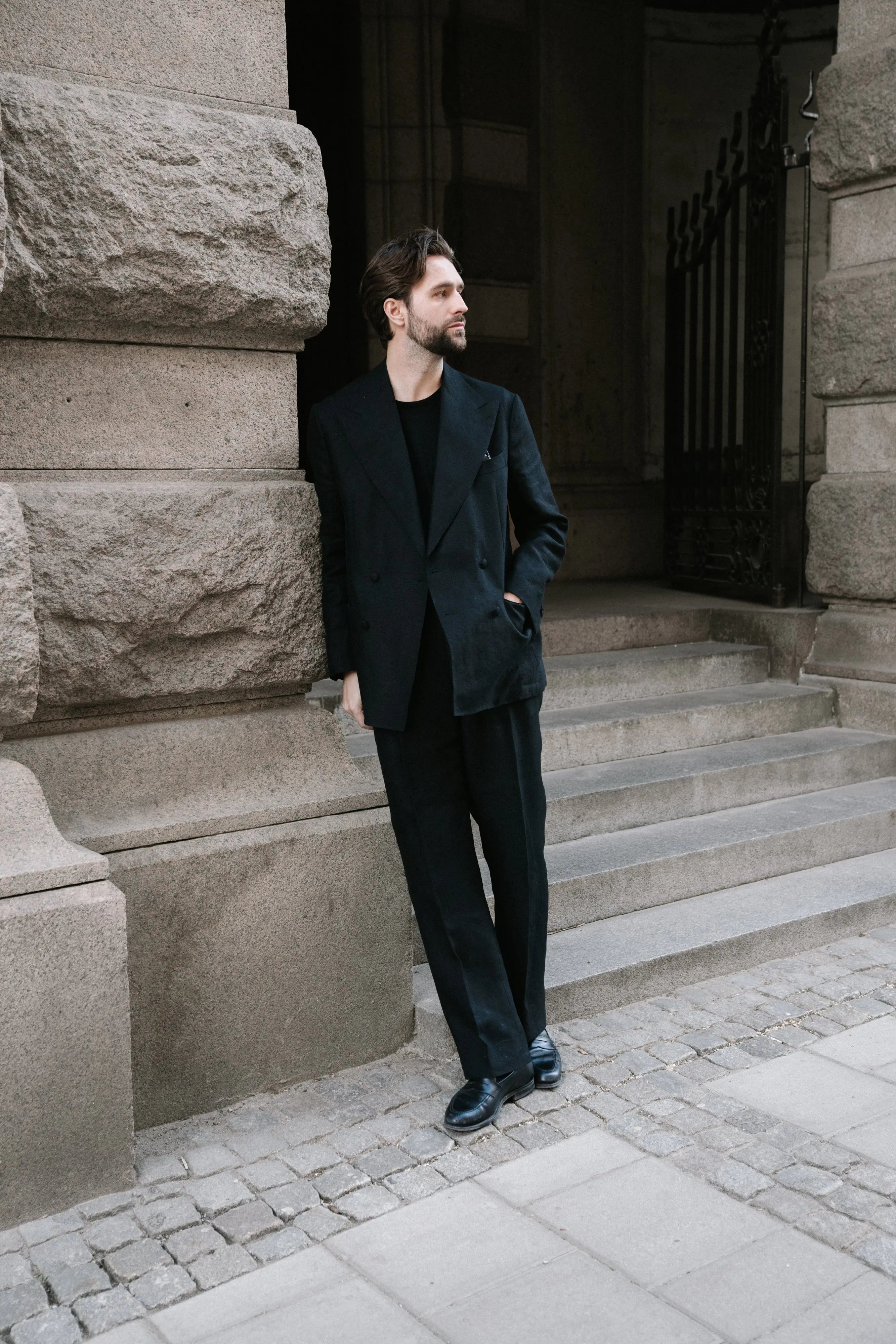 04 - DB Suit Jacket - Linen - Black